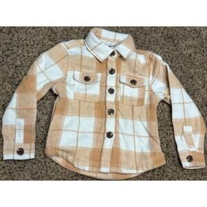 Lily & Dan Toddler Girls Flannel Shacket Hooded Jacket Size 3T Plaid EUC